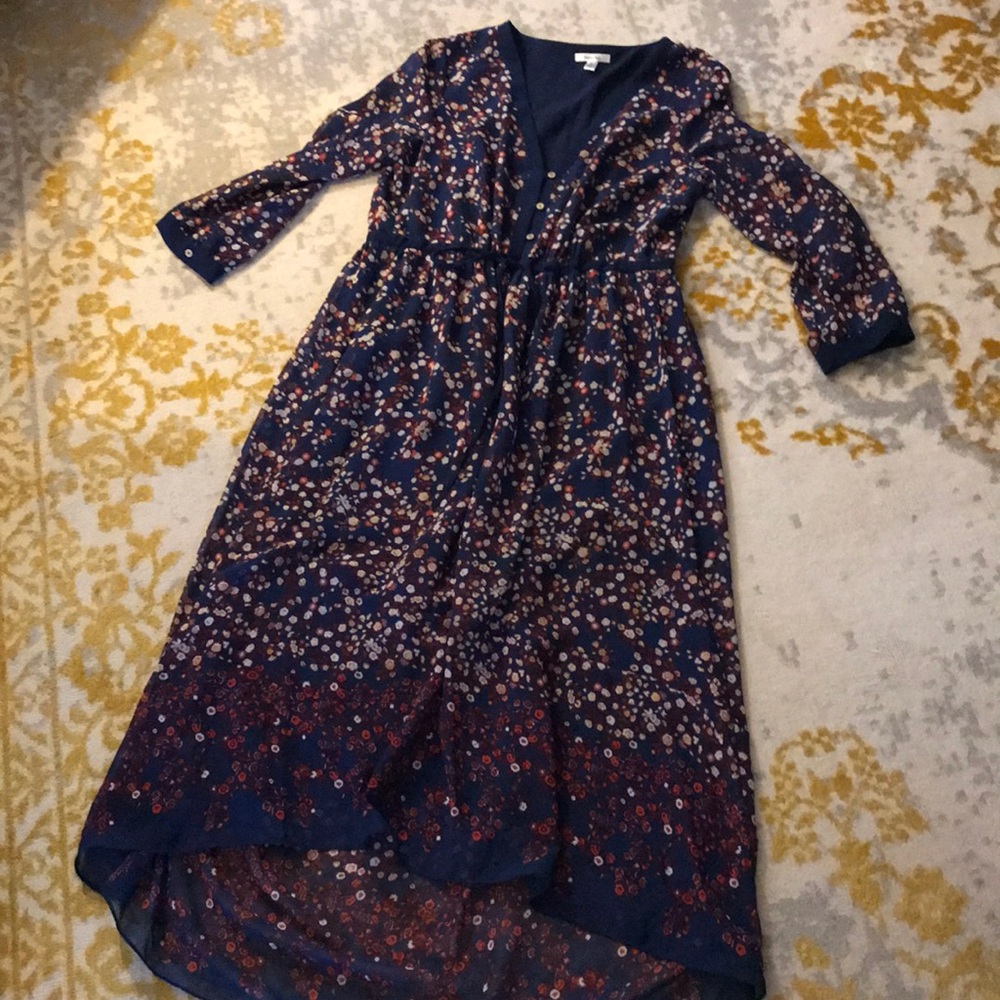 Sophie Max Navy Blue, High-low Midi Dress